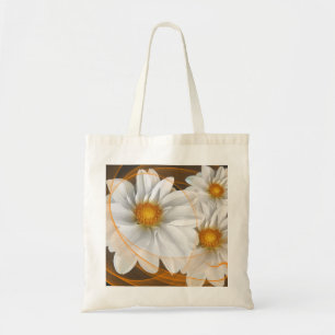 Totbeutel Blume Weißes Schwarzes Orange Tragetasche