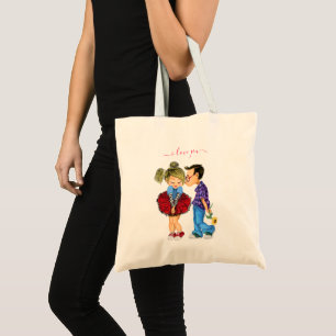 Totbeutel mit Paar - I Liebe You - Kiss Tragetasche