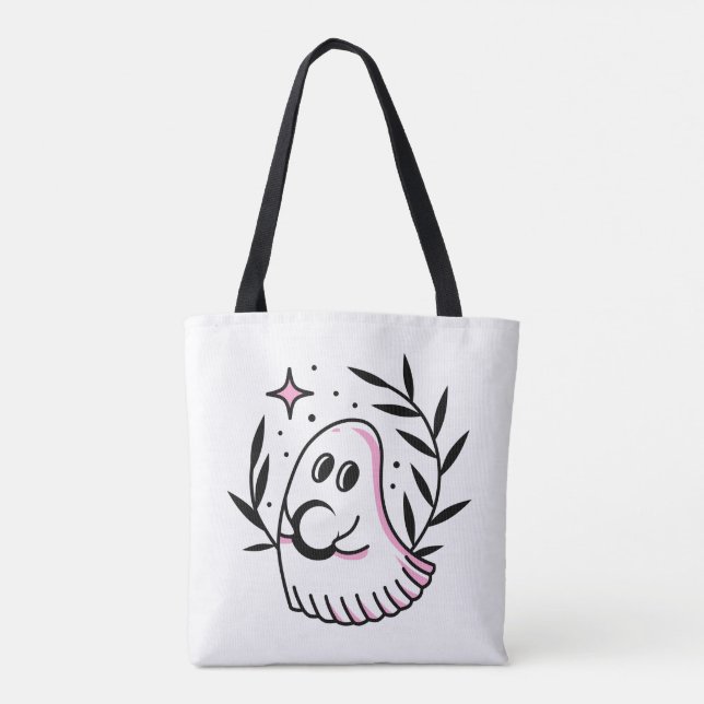 Totbeutel mit rosa und schwarz Logo-Design (Rückseite)
