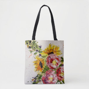 Totbeutel mit weißer, floraler Gestaltung