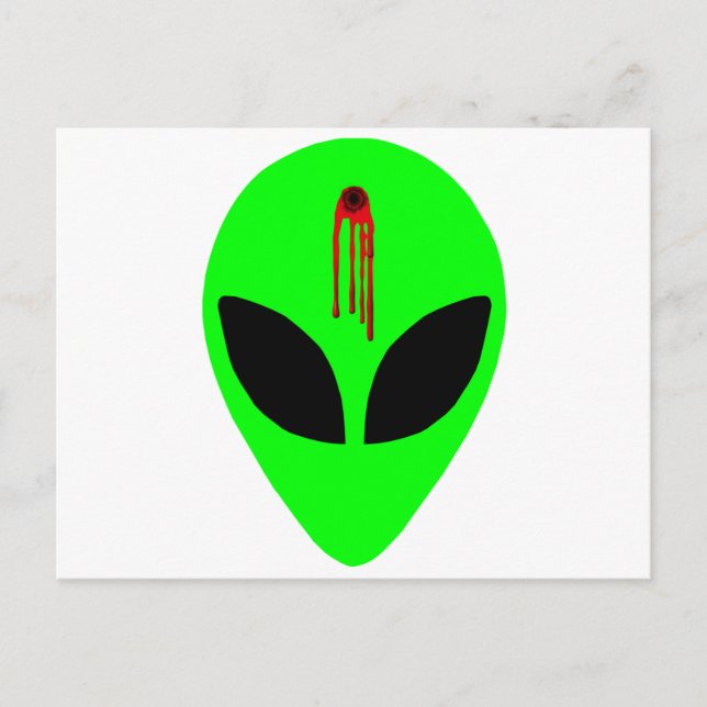 Tote Alien Postkarte (Vorderseite)