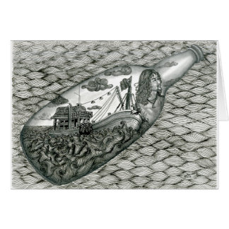 Tote Augen-Karte mit Vannak in einer Flasche