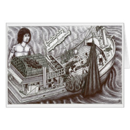 Tote Augen-Karte mit Vannak über Boot