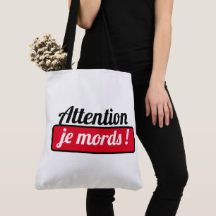 Tote Bag Achtung ich beiße !