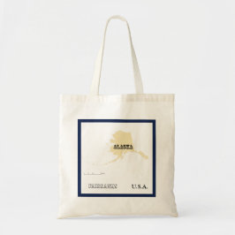 Tote Bag - Alaska State Map with City Tragetasche