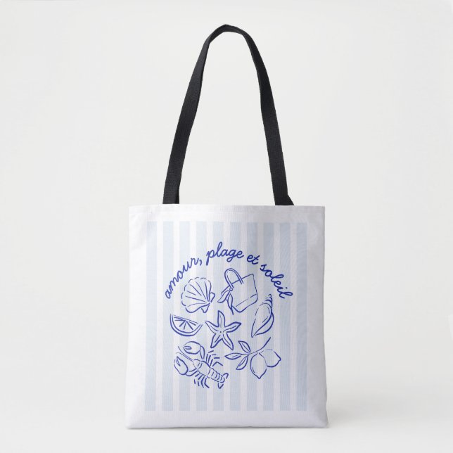 Tote Bag – Amour, Plage & Soleil (Vorderseite)