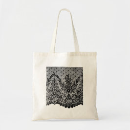 TOTE BAG ANTIQUE LACE PATTERN INDIVIDUELLE NAME TRAGETASCHE