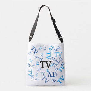 Tote Bag (ao) - Blaue Initialen Tragetaschen Mit Langen Trägern