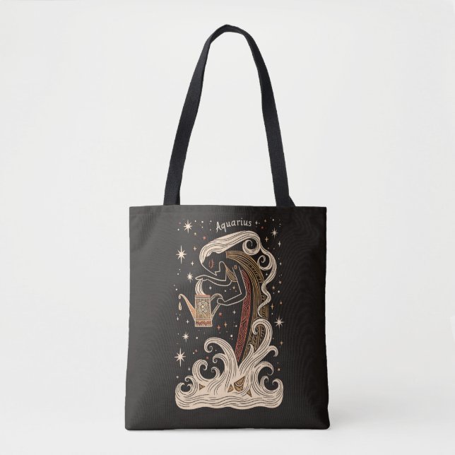 Tote Bag Aquarius Celestial Zodiac Art (Vorderseite)