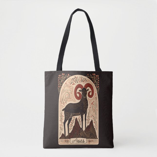 Tote Bag Aries Celestial Zodiac Art (Vorderseite)