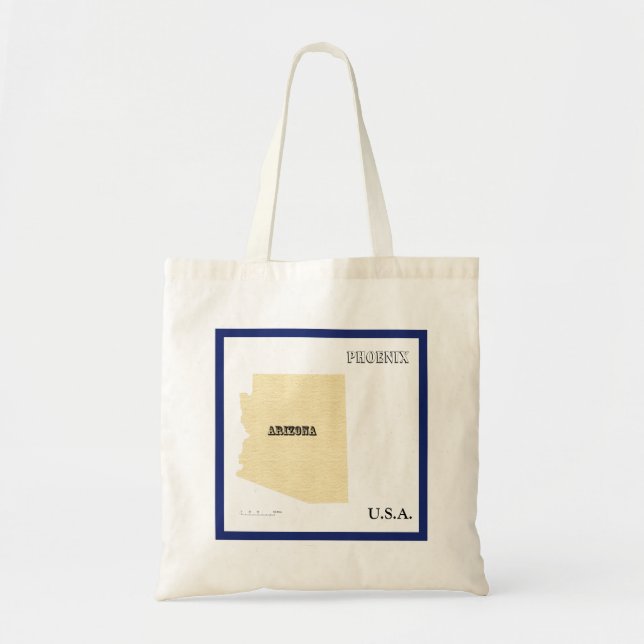 Tote Bag - Arizona Map with City Tragetasche (Vorne)