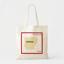 Tote Bag - Arkansas State Map with City Tragetasche
