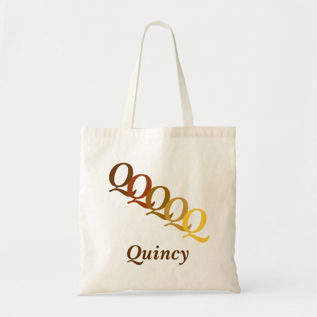 Tote Bag - Briefe und Name in Braun Tragetasche (Vorne)