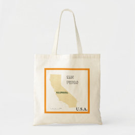 Tote Bag - California Map with City Name Tragetasche
