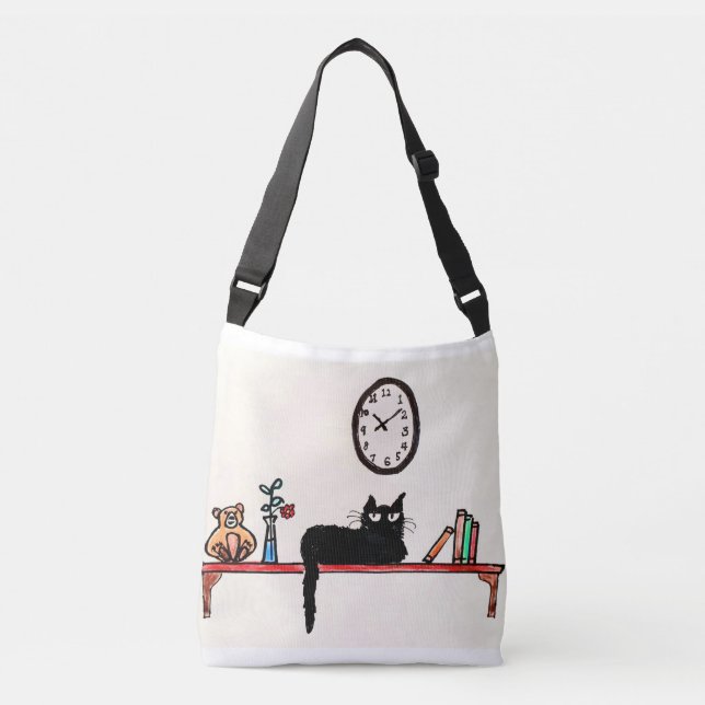 TOTE BAG - CAT-RELAXING TRAGETASCHEN MIT LANGEN TRÄGERN (Vorderseite)