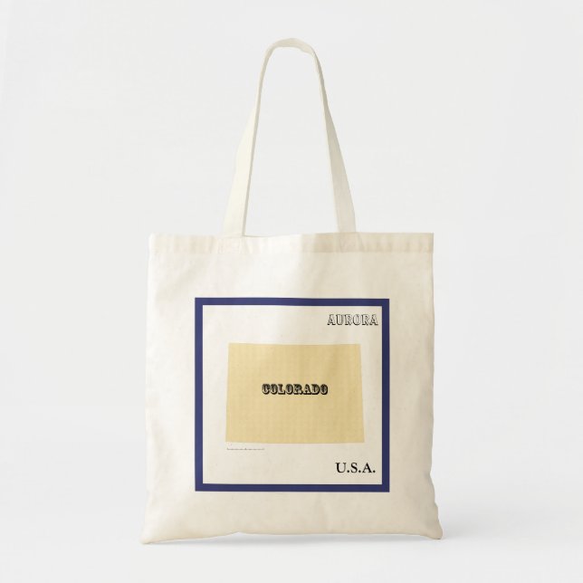 Tote Bag - Colorado State Map with City Tragetasche (Vorne)