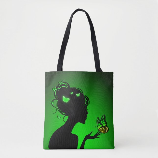 Tote Bag Die grüne Schmetterlinge (Vorderseite)