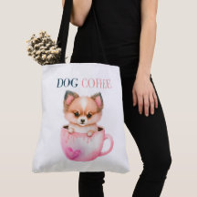 Tote Bag Dog Coffee