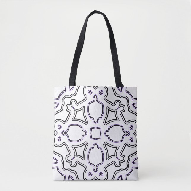 Tote Bag, Ein lebendiges, elegantes, weißes Design (Vorderseite)