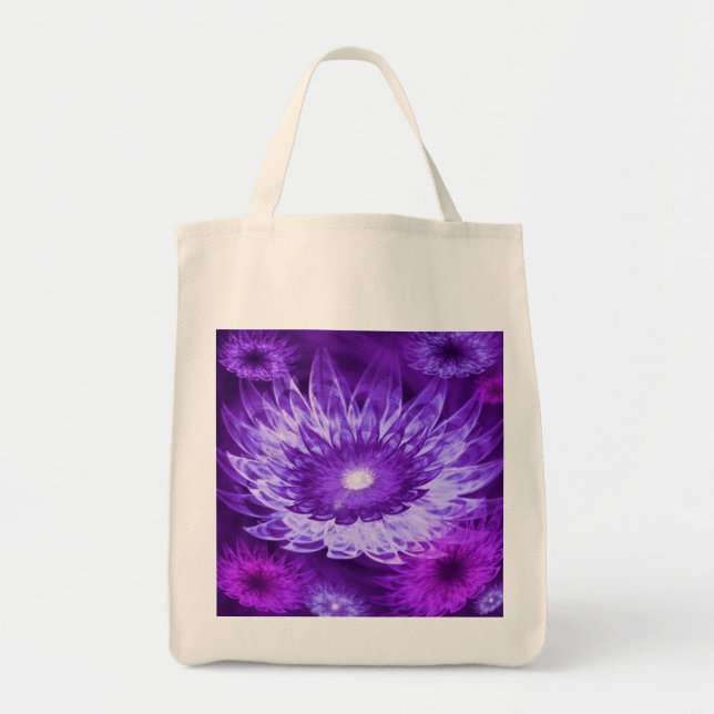 Tote Bag Fantasy Blume Lila Tragetasche (Vorne)