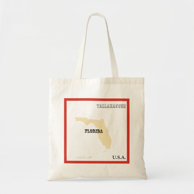 Tote Bag - Florida State Map with City Tragetasche (Vorne)