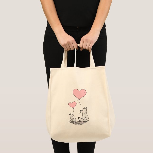 Tote Bag Foxy Pink Herzen  Tragetasche (Vorderseite (Produkt))