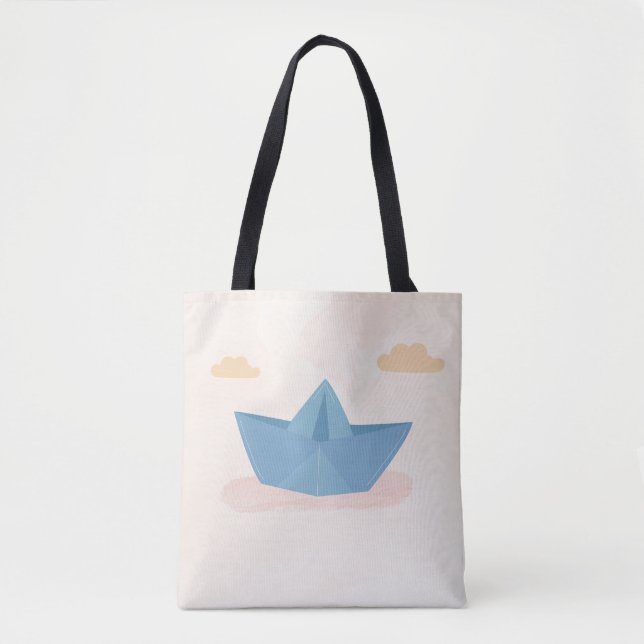 Tote Bag für Papierboote - minimale und Niedliche  (Vorderseite)