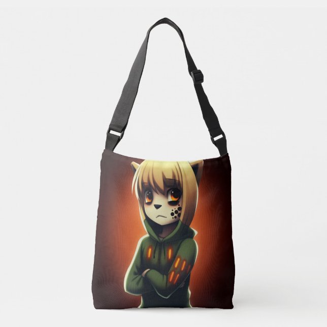 Tote Bag Girl Green Sweater Tragetaschen Mit Langen Trägern (Vorderseite)