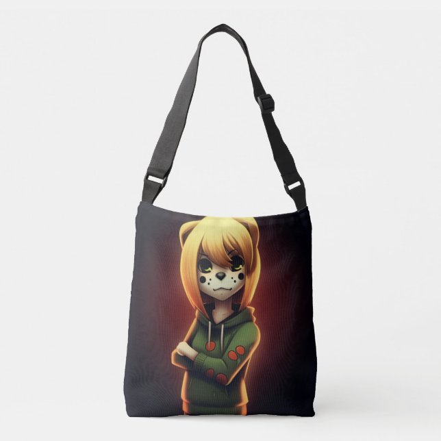 Tote Bag Girl Green Sweater Tragetaschen Mit Langen Trägern (Vorderseite)