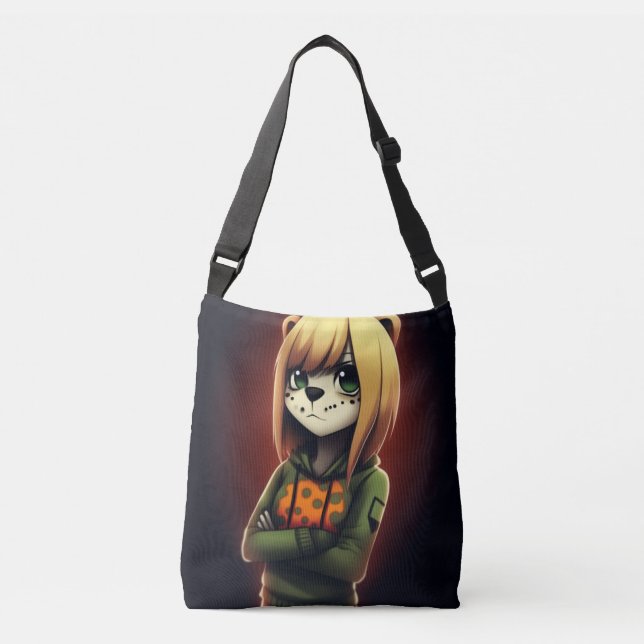 Tote Bag Girl Green Sweater Tragetaschen Mit Langen Trägern (Vorderseite)