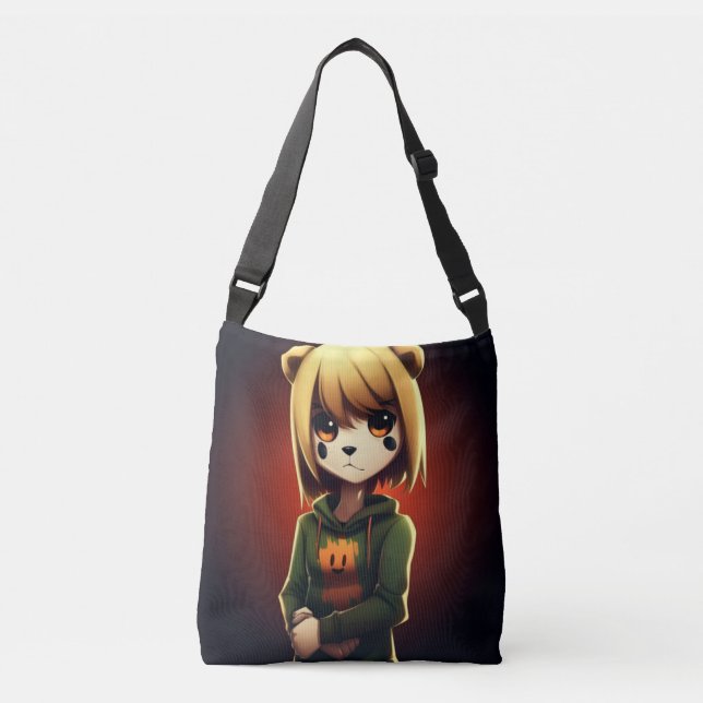 Tote Bag Girl Green Sweater Tragetaschen Mit Langen Trägern (Vorderseite)