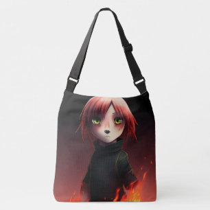 Tote Bag Girl with Fire Tragetaschen Mit Langen Trägern