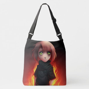 Tote Bag Girl with Fire Tragetaschen Mit Langen Trägern