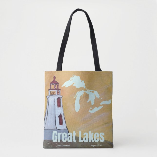 Tote Bag Great Lakes Tragbare Kunst (Vorderseite)