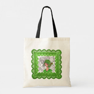 Tote Bag Green Flapper Girl Tragetasche