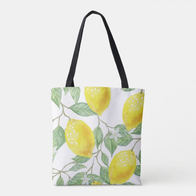 Tote Bag, Happy Yellow Lemons  (Rückseite)