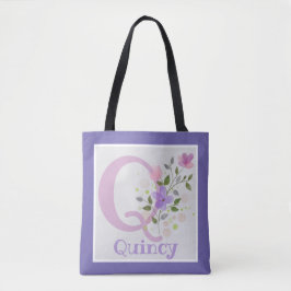 Tote Bag hat den ersten Plus-Namen mit Blume