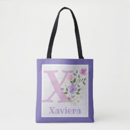 Tote Bag hat den ersten Plus-Namen mit Blume