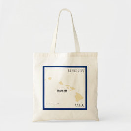 Tote Bag - Hawaii State Map with City Tragetasche