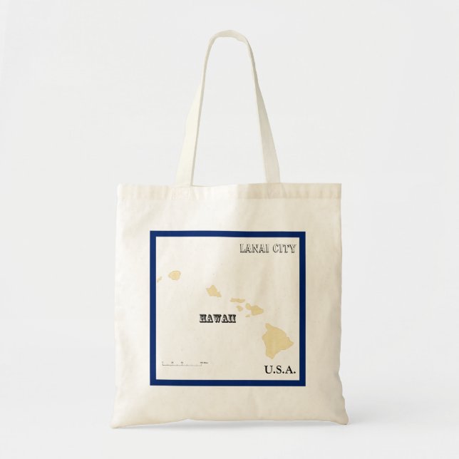 Tote Bag - Hawaii State Map with City Tragetasche (Vorne)