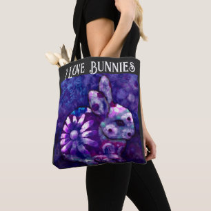 Tote Bag- I Liebe Bunnies- Whimsical Bunny Paintin
