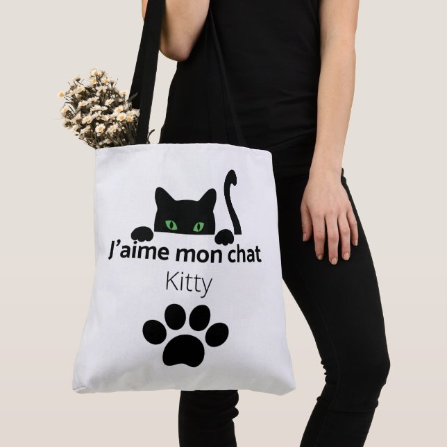 Tote Bag Ich liebe meine Katze Kitty (Von Nahem)