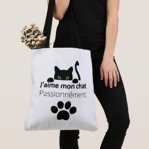 Tote Bag Ich liebe meine Katze leidenschaftlich