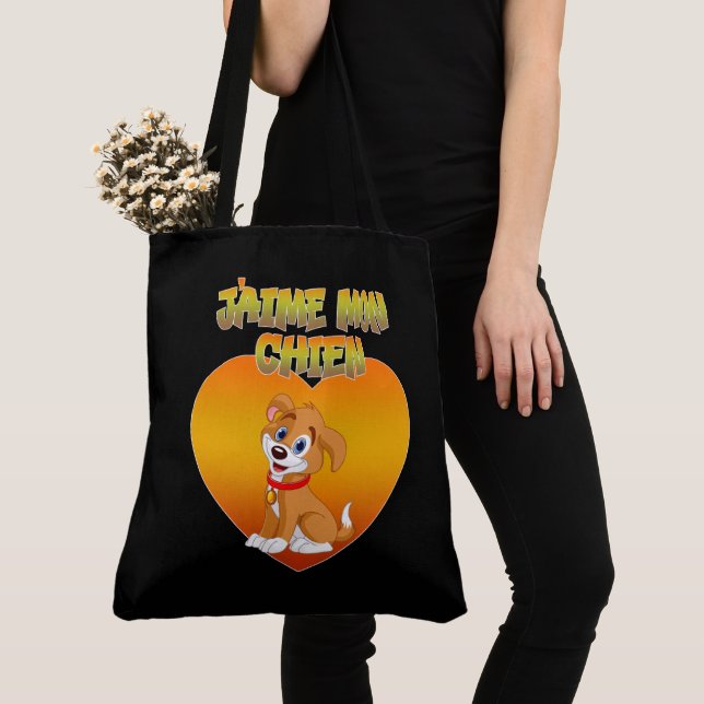 Tote Bag Ich liebe meinen Hund (Von Nahem)