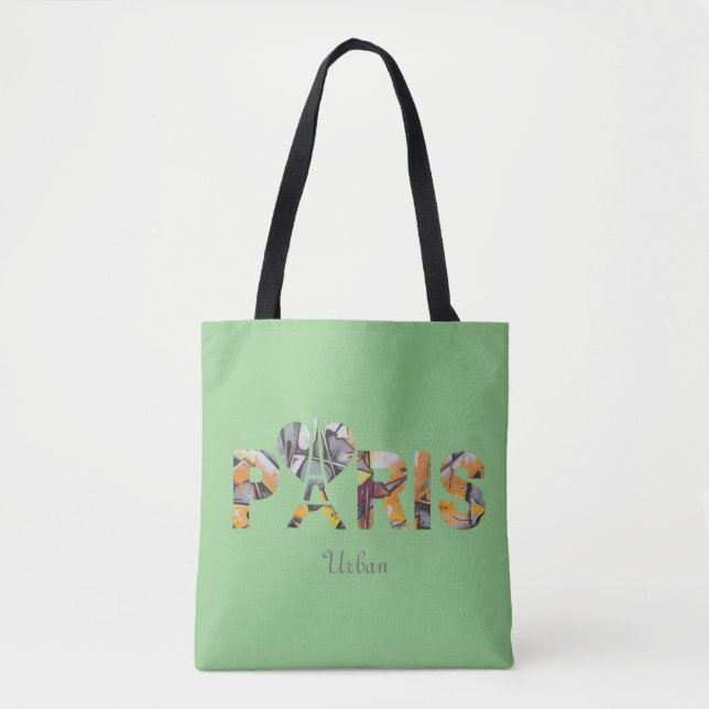 Tote Bag Ich liebe Paris mit städtischem Hintergru (Vorderseite)