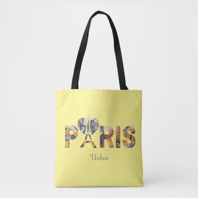 Tote Bag Ich liebe Paris mit städtischem Hintergru (Vorderseite)