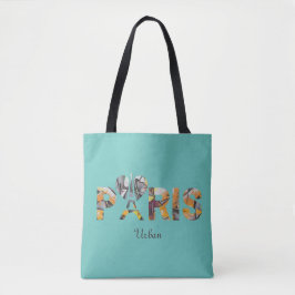 Tote Bag Ich liebe Paris mit städtischem Hintergru