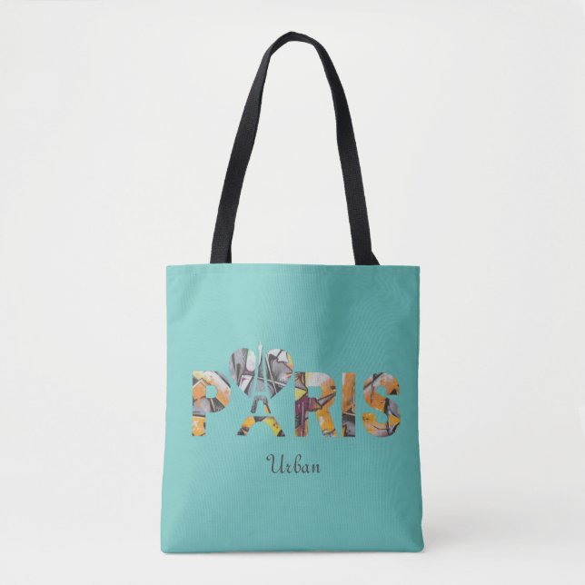 Tote Bag Ich liebe Paris mit städtischem Hintergru (Vorderseite)