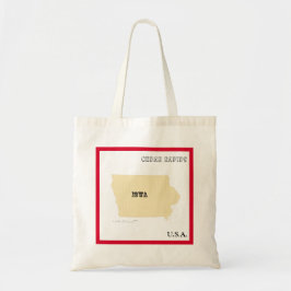 Tote Bag - Iowa State Map with City Tragetasche