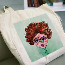 Tote Bag - Jumbo (Whimsical Woman - 01)